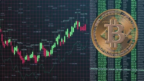 Analyzing Bitcoin Price Trends: A Visual Representation of Cryptocurrency Stock Footage 321668418