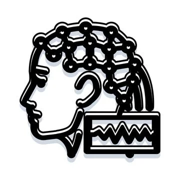Analyzing brain activity with electroencephalography technology Stock Illustration