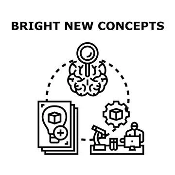 Analyzing bright new concepts for business development Stock Illustration