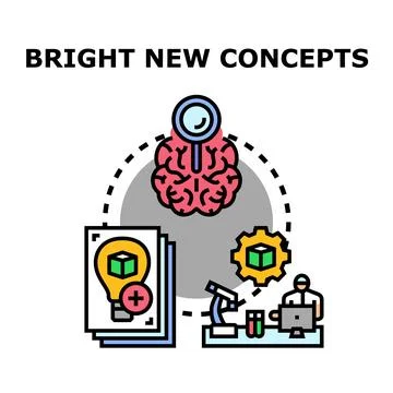 Analyzing bright new concepts for business development Stock Illustration