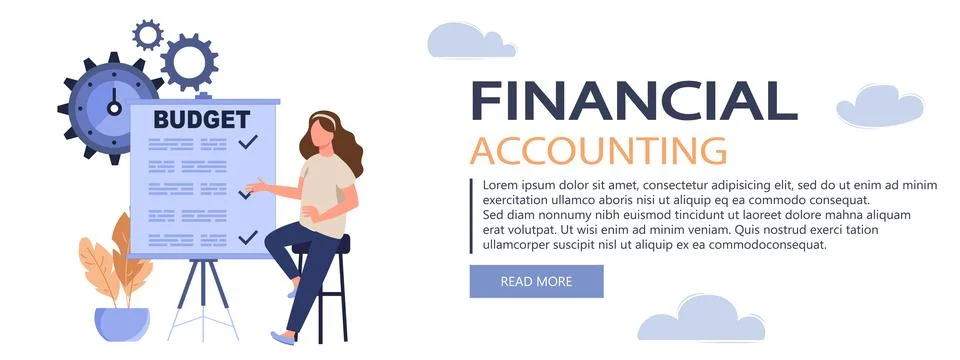 Analyzing budget concept Stock Illustration