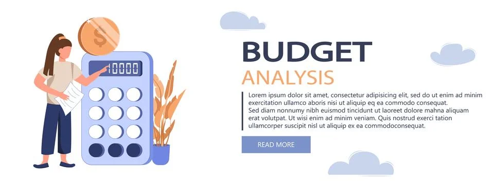 Analyzing budget concept Stock Illustration