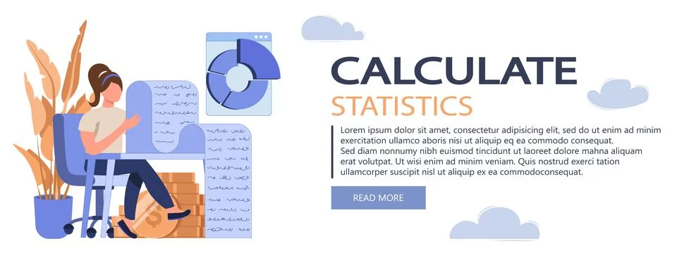 Analyzing budget concept Stock Illustration