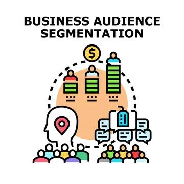 Analyzing business audience segmentation for marketing strategy Stock Illustration