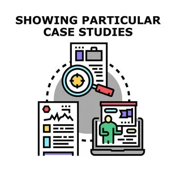Analyzing business case studies and research data Stock Illustration