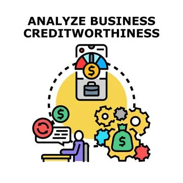 Analyzing business creditworthiness concept vector illustration Illustrazione stock