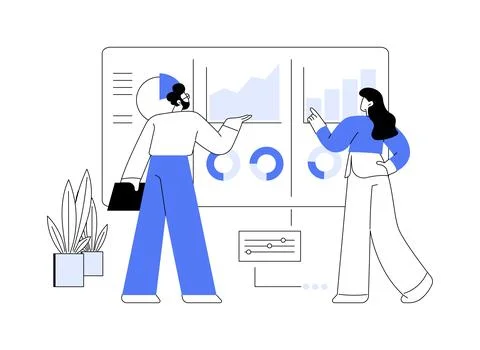 Analyzing business data abstract concept vector illustration. Stock Illustration