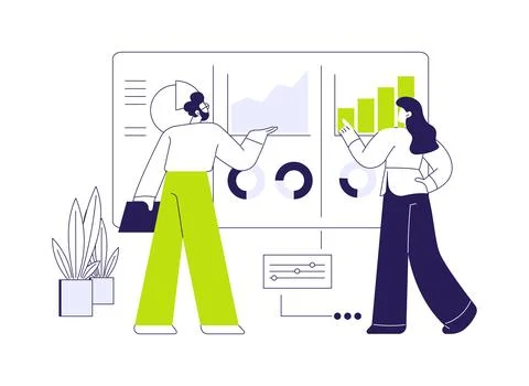 Analyzing business data abstract concept vector illustration. 스톡 일러스트