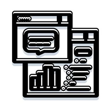 Analyzing business data and communicating online information Stock Illustration