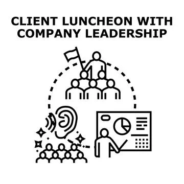 Analyzing business data and discussing leadership strategies 库存插图