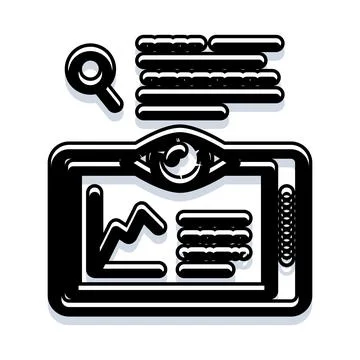Analyzing business data and financial insights on tablet Stock Illustration