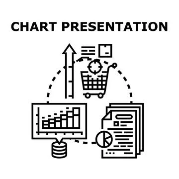 Analyzing business data and financial growth presentation 库存插图