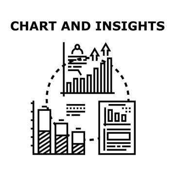 Analyzing business data and financial insights with charts Stock Illustration