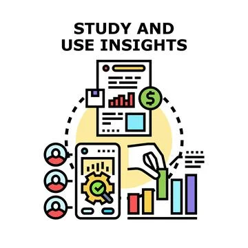 Analyzing business data and gaining valuable insights Stock Illustration