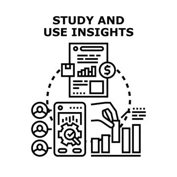 Analyzing business data and gaining valuable insights Stock Illustration