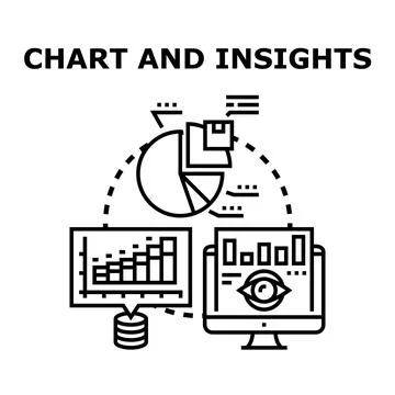 Analyzing business data and generating insights from analytics Illustrazione stock