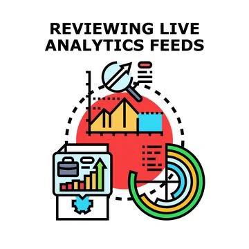 Analyzing business data and live performance statistics Stock Illustration
