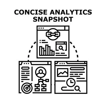 Analyzing business data and marketing strategy with concise analytics Stock Illustration