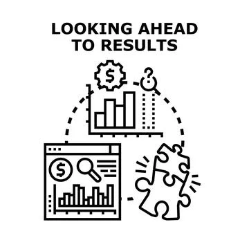 Analyzing business data and planning for future results Stock Illustration