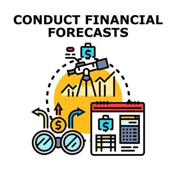Analyzing business data and planning financial forecasts Stock Illustration