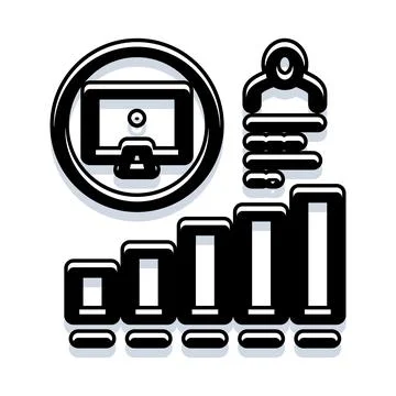 Analyzing business data and user performance metrics Stockillustratie