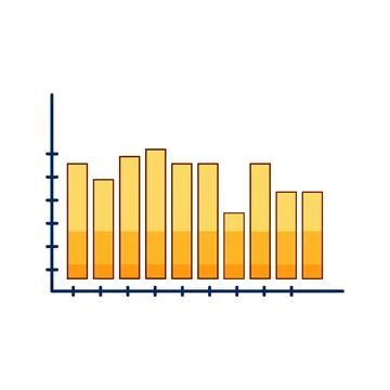 Analyzing business data with bar chart histogram illustration Stock Illustration