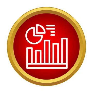 Analyzing business data with charts and graphs icon Stock Illustration