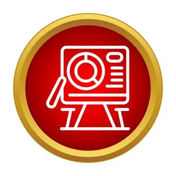 Analyzing business data with financial report presentation icon Illustrazione stock