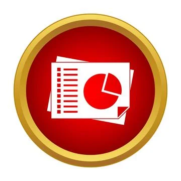 Analyzing business data with financial reports icon Stock Illustration