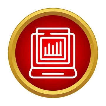 Analyzing business data on a laptop screen icon 스톡 일러스트