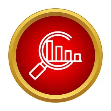 Analyzing business data with magnifying glass icon Stock Illustration