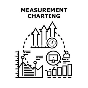 Analyzing business data for measurement charting process Stock Illustration