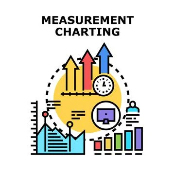 Analyzing business data for measurement charting process Stock Illustration