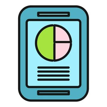 Analyzing business data with a pie chart on a tablet Stock Illustration