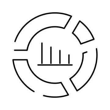 Analyzing business data progress with a circular bar chart イラスト素材