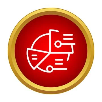 Analyzing business data with red pie chart icon Stock Illustration
