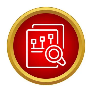 Analyzing business data report document with magnifying glass icon 스톡 일러스트