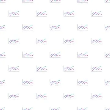 Analyzing business data with seamlessly repeating line graphs Stock Illustration