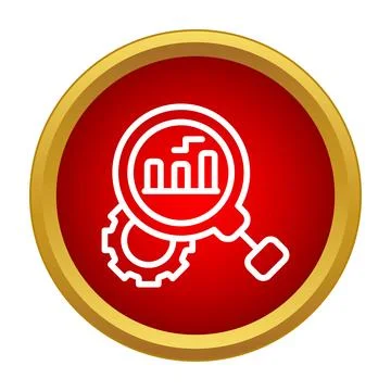 Analyzing business data with search magnifying glass icon Illustrazione stock