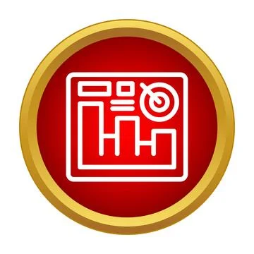Analyzing business data with target aiming dashboard icon 스톡 일러스트