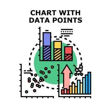 Analyzing business data with various charts and graphs Stock Illustration