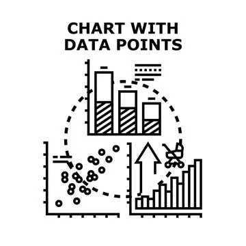 Analyzing business data with various charts and graphs Stock Illustration