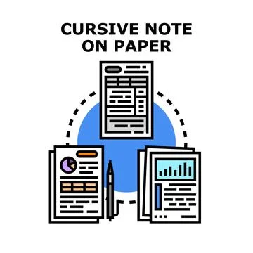 Analyzing business documents and financial reports concept Stock Illustration