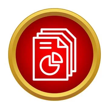 Analyzing business financial data with pie chart document icon Stock Illustration