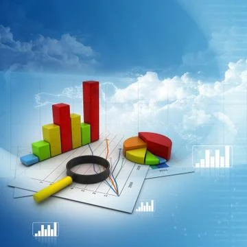 Analyzing Business graph Stock Illustration