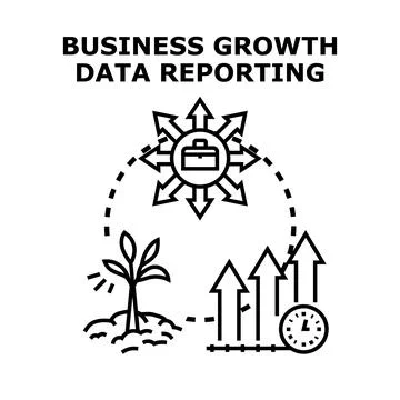 Analyzing business growth data for strategic reporting 库存插图