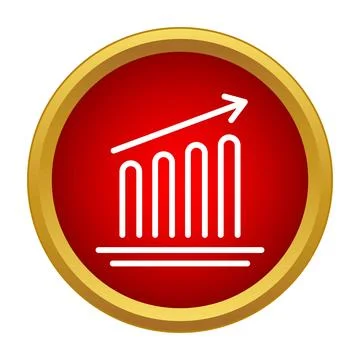 Analyzing business growth with increasing bar chart and arrow Stock Illustration
