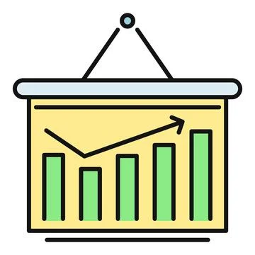 Analyzing business growth projections on presentation board chart イラスト素材