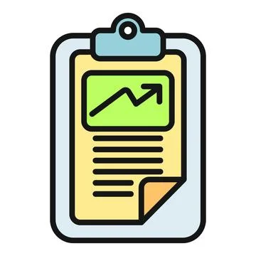 Analyzing business growth report with increasing chart on clipboard Stock Illustration