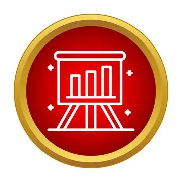 Analyzing business growth statistics on a presentation board icon Stock Illustration